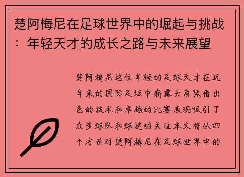 楚阿梅尼在足球世界中的崛起与挑战：年轻天才的成长之路与未来展望